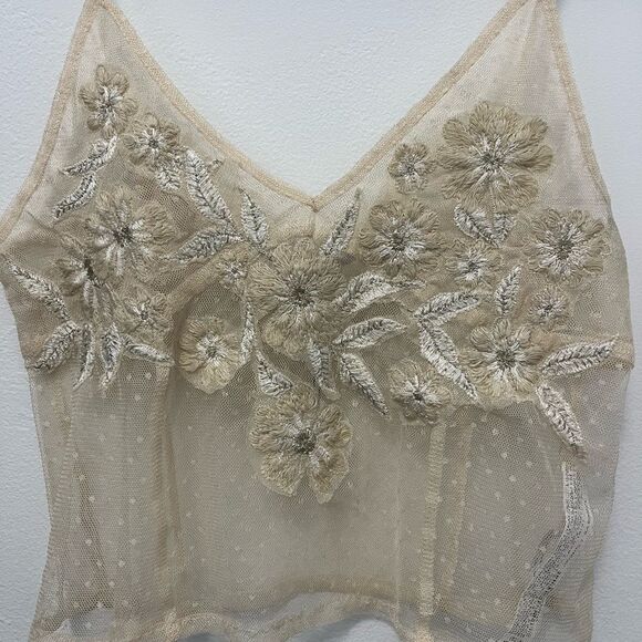 H&M Cream Embellished Backless Camisole Top - Picture 3 of 3